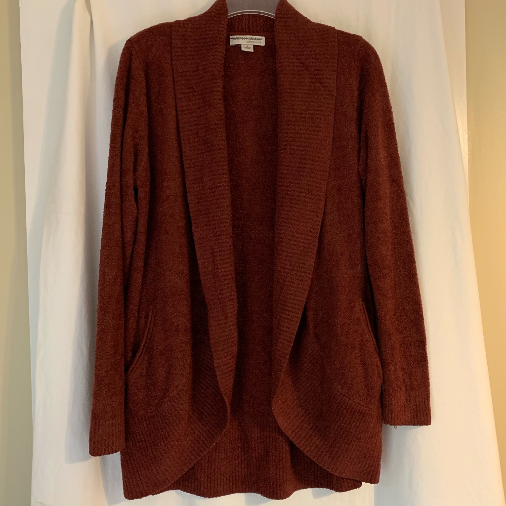 Barefoot Dreams Cozychiclite Circle Cardigan In Rust